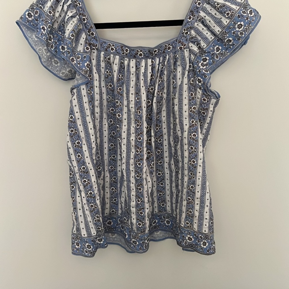Max Studio Tank Top size medium ruffle sleeve - Picture 4 of 4
